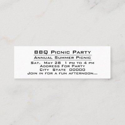 BBQ Picnic Backyard Party Celebration Invitation