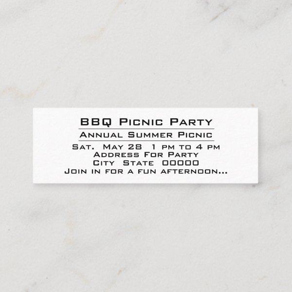 BBQ Picnic Backyard Party Celebration Invitation