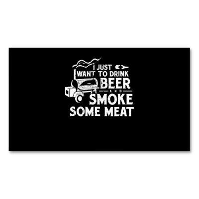 BBQ Smoking Pitmaster Gift Drink Beer Smoke Meat  Magnet