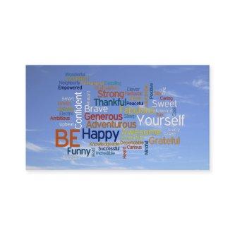 Be Happy Word Cloud in Blue Sky Inspire