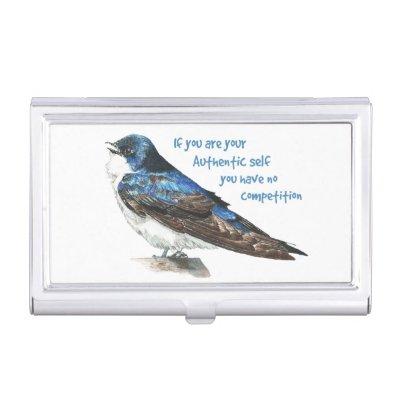 Be Yourself Inspirational Quote Barn Swallow Bird  Holder