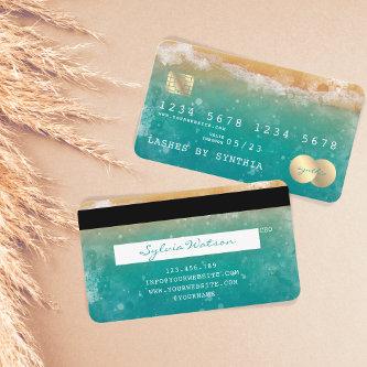 Beach Blue Sky Watercolor Credit Card Style