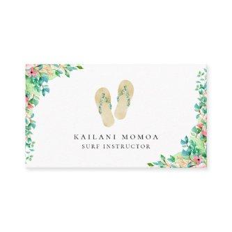 Beach Botanical Flip Flops