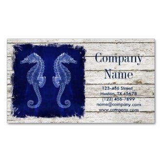 beach chic drift wood nautical blue seahorse magnetic
