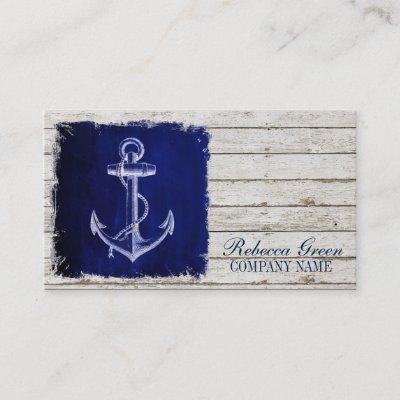 beach chic wood nautical navy blue anchor
