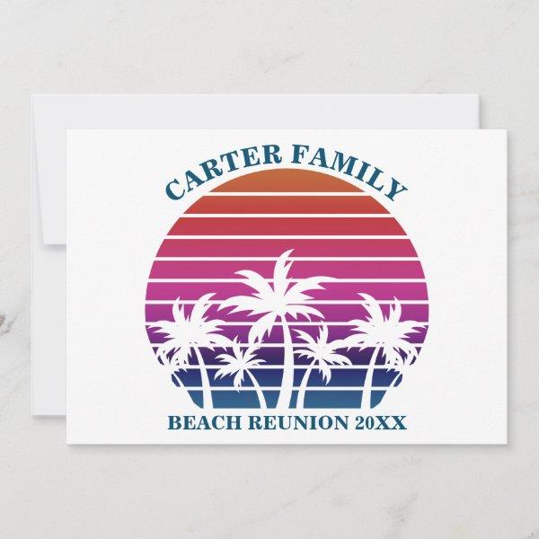 Beach Family Reunion Tropical Palm Tree Custom Invitation