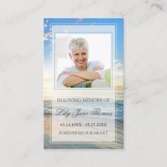 Beach Funeral Prayer Card | In Loving Memory