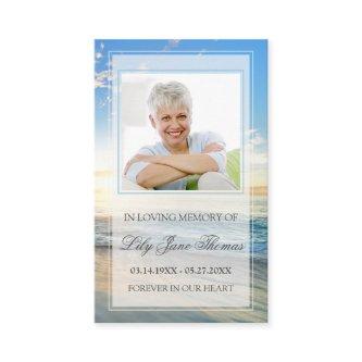 Beach Funeral Prayer Card | In Loving Memory