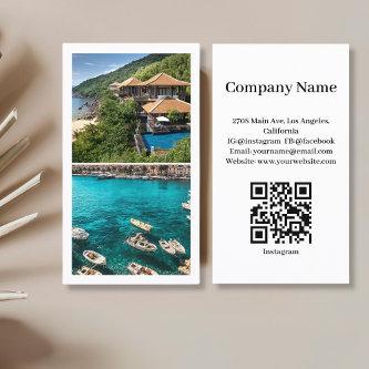 Beach House Vacation Rental Custom Picture QR Code