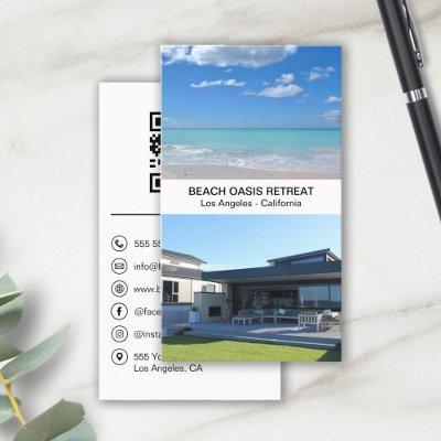 Beach House Vacation Rental QR Social Media Icons