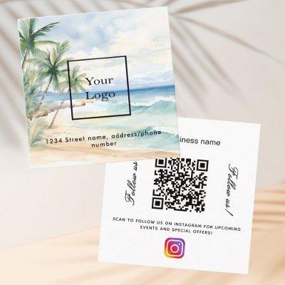 Beach logo qr code instagram follow us square