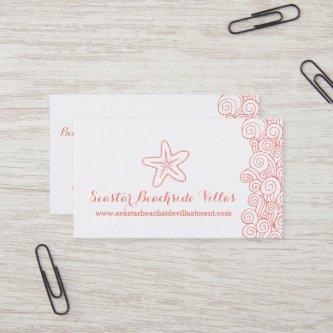 Beach starfish coral property letting cards