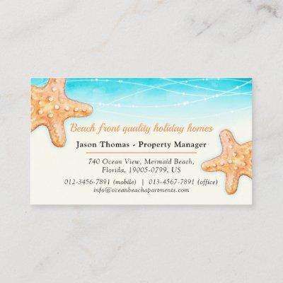 Beach starfish watercolor condo property letting