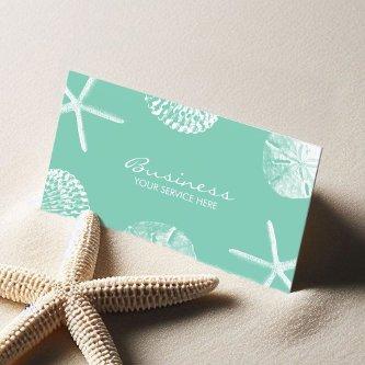 Beach Theme Seashells Stylish Mint Green