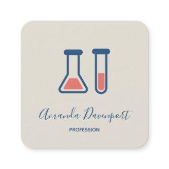 Beaker & Test Tube Science Themed Square