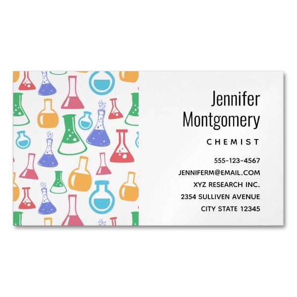 Beakers and Flasks Fun Science Pattern  Magnet