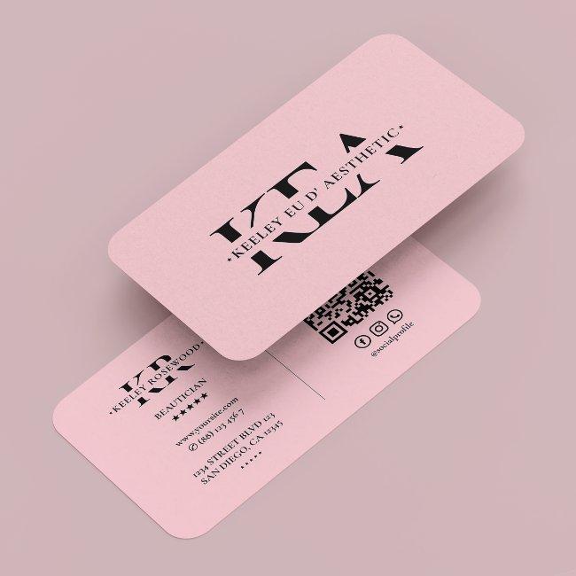 Beautician Esthetician Pink Pastel Modern