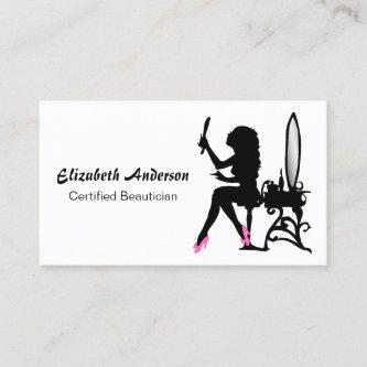 Beautician Pink and Black Girly Girl Hair Stylist