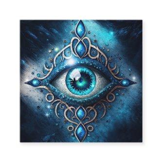 Beautiful Blue All Seeing Eye Illuminati Square