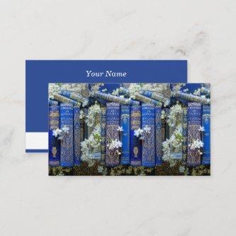 Beautiful Book Spines (Blue) Calling Card