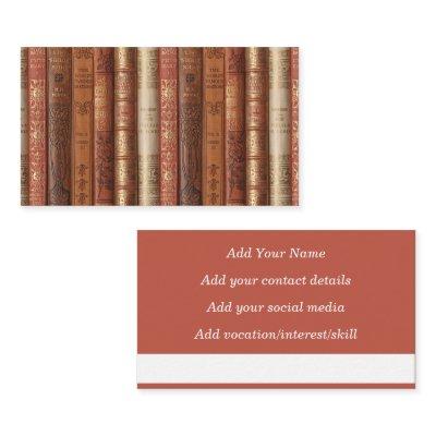Beautiful Book Spines Calling Card
