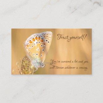 Beautiful butterfly with motivational quote busine