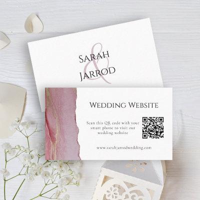 Beautiful Dusty Pink QR Wedding Website Card