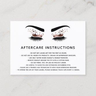 Beautiful  Eye with Gold Crown long lash Aftercare Referral Card