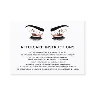 Beautiful  Eye with Gold Crown long lash Aftercare Referral Card