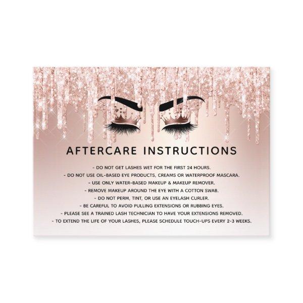 Beautiful  Eye with Gold Crown long lash Aftercare Referral Card