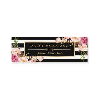 Beautiful Flowers Wrapping Gold B&W Stripes Mini