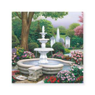 Beautiful Fountain Graphic Square