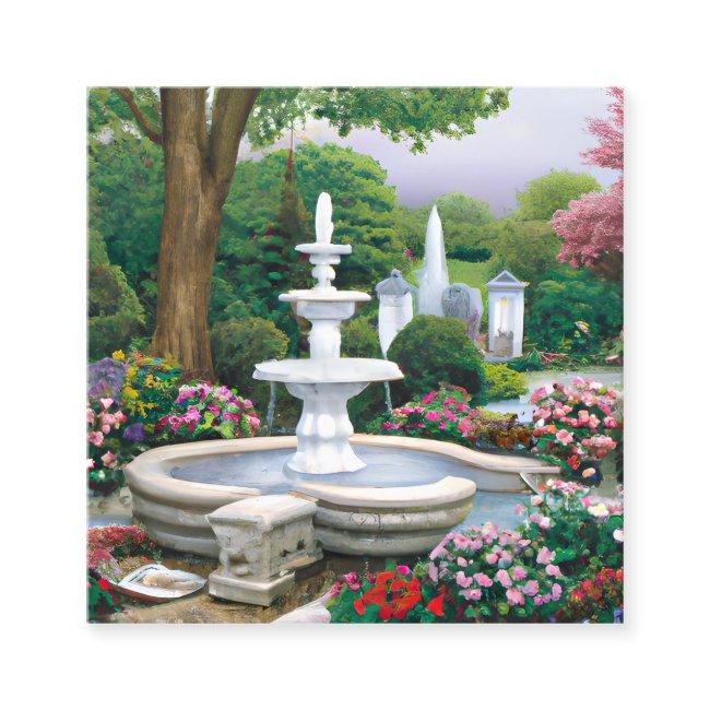 Beautiful Fountain Graphic Square