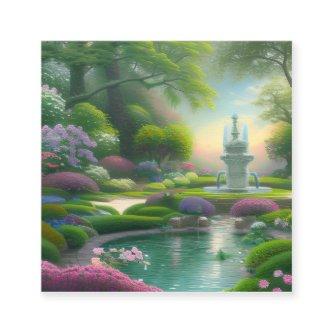 Beautiful Fountain Graphic Square