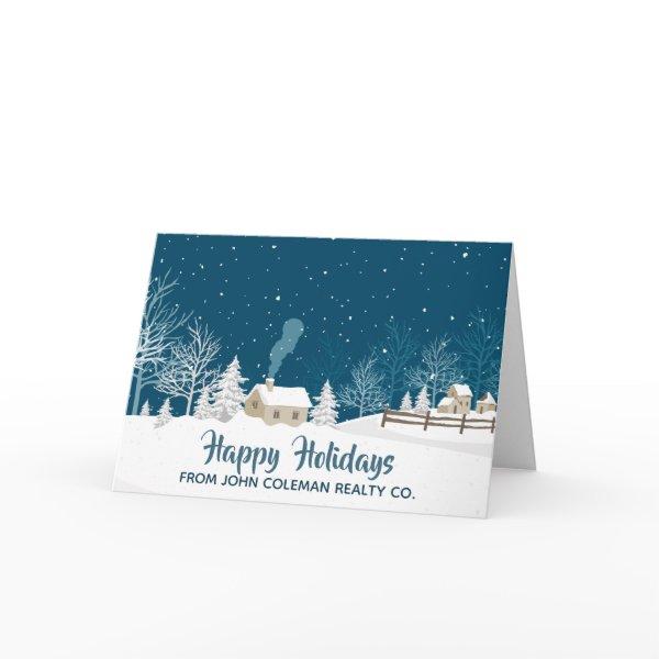 Beautiful Happy Holidays Winter Corporate Business Holiday Card