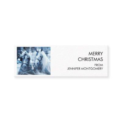 Beautiful Horse Team Winter Photo Christmas Wishes Mini