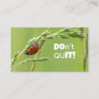 Beautiful ladybug with motivational quote