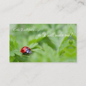Beautiful ladybug with motivational quote