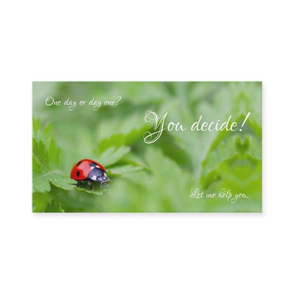 Beautiful ladybug with motivational quote