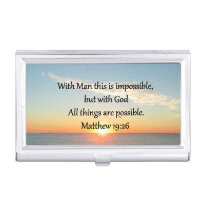 BEAUTIFUL MATTHEW 19:26 PHOTO DESIGN  HOLDER