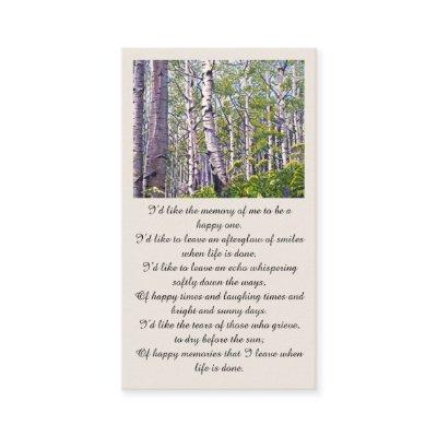 Beautiful Memorial Sympathy Card