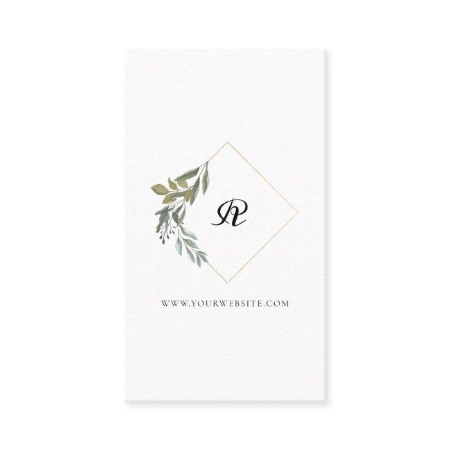 Beautiful Monogram Greenery Watercolor Dimaond Cre