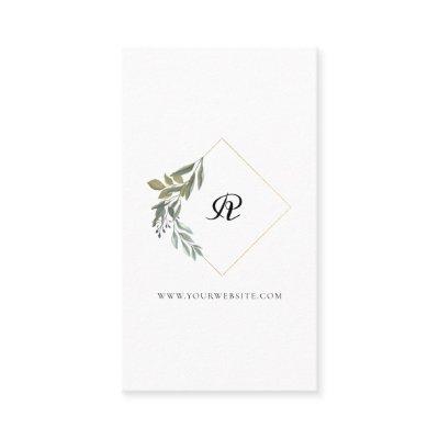 Beautiful Monogram Greenery Watercolor Dimaond Cre