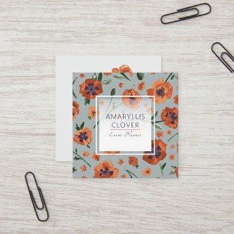 Beautiful Orange Poppies Customizable Square