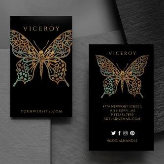 Beautiful Ornate Decorative Butterfly Logo Black