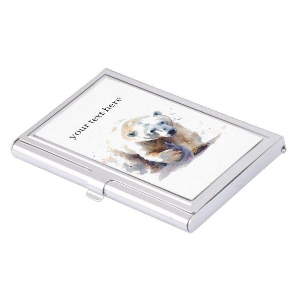 Beautiful polar bear painted in watercolor  case