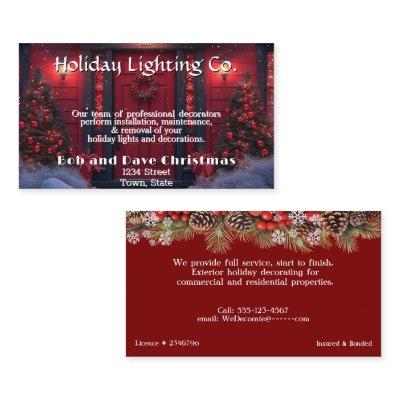 Beautiful Red  Christmas Door Lights Pine Trees