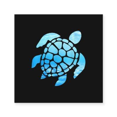 Beautiful Sea Turtle Silhouette Seen From Undersea Square
