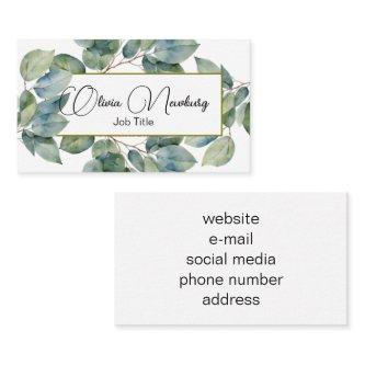 Beautiful soft green teal botanical calligraphy