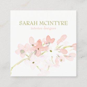 Beautiful Soft Watercolour Pink Blossoms Calling Card